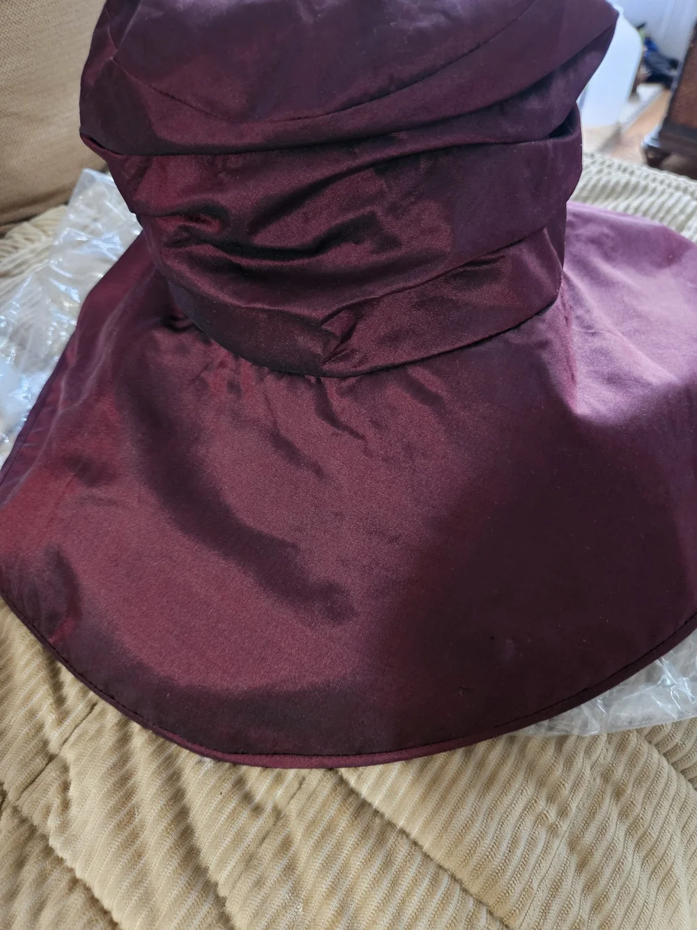 Wide Brim Jolie Burgundy With Black Lining Hat